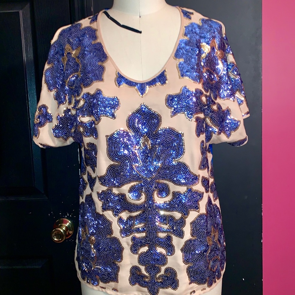 NEIMAN MARCUS X TARGET TRACY REESE SEQUIN BLOUSE
